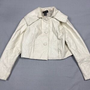 VTG Metro Style Quilted Leather Jacket Sz 16